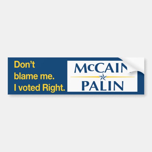 私の責任にしないで下さい。 私は正しく投票しました バンパーステッカー (正面)
