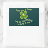 私の買ビール私の誕生日はここにあるセント・パットのB日 長方形シール (バッグ)