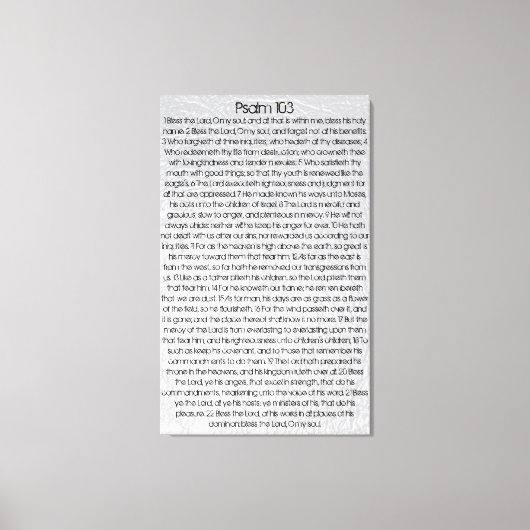 私の賛美魂の聖書の聖句Psalm 103 キャンバスプリント (正面)