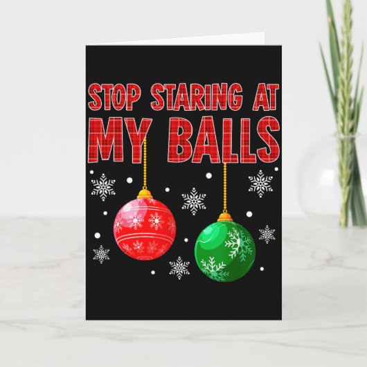 私の赤い格子縞のダサいセーターカップルを見つめるのをやめて カード (正面)