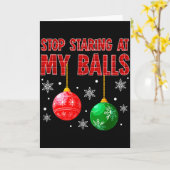 私の赤い格子縞のダサいセーターカップルを見つめるのをやめて カード (黄色い花)