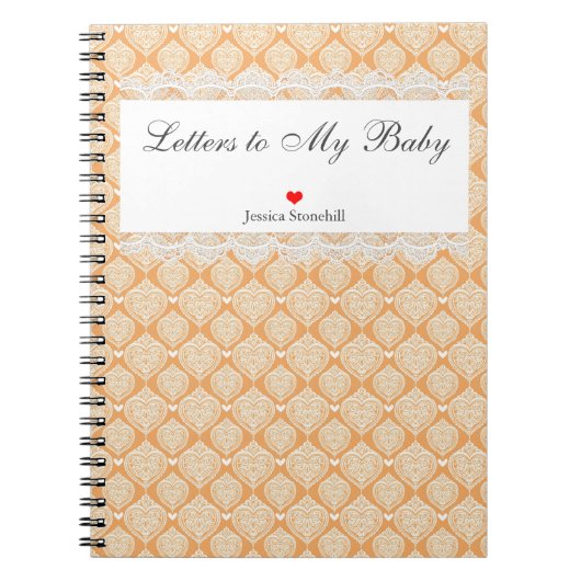 私の赤ちゃんシャワーのギフト名への手紙パーソナライズされた ノートブック (正面)