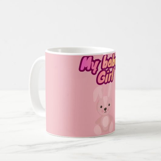 私の赤ちゃん女の子 かわいいウサギ コーヒーマグカップ (正面左)