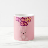 私の赤ちゃん女の子 かわいいウサギ コーヒーマグカップ (中央)