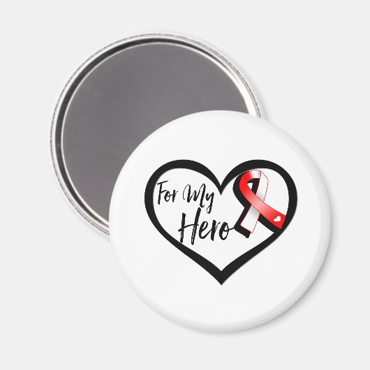 私の赤と白ヒーローのリボン マグネット (正面/裏面)