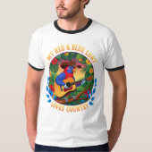 私の赤と青のロリーが大好きな国 Tシャツ (正面)