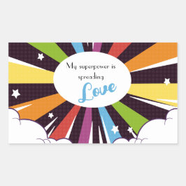 私の超大国は愛を広めている。 長方形シール