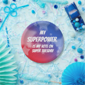 私の超大国は火曜日の私の投票すごいだ ペーパープレート (パーティー)