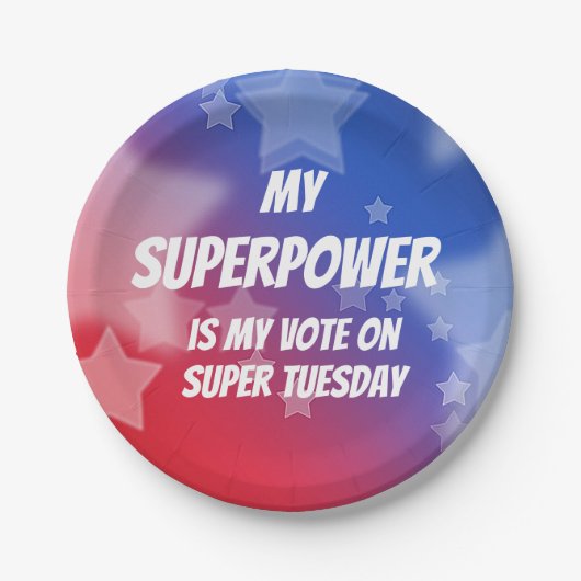 私の超大国は火曜日の私の投票すごいだ ペーパープレート (正面)