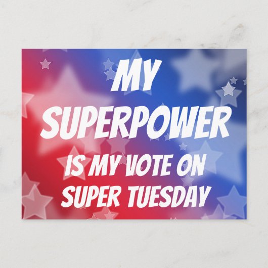 私の超大国は火曜日の私の投票すごいだ ポストカード (正面)