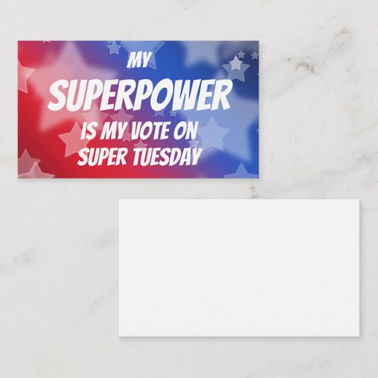 私の超大国は火曜日の私の投票すごいだ 名刺 (正面/裏面)