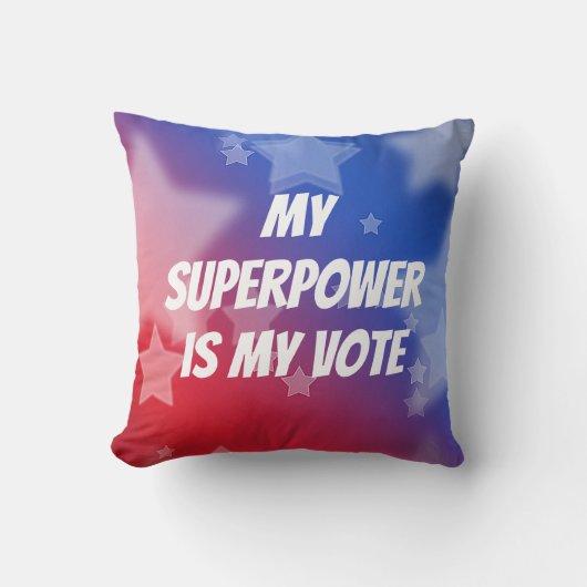 私の超大国は私の投票 クッション (正面)