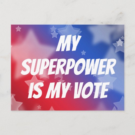 私の超大国は私の投票 ポストカード (正面)