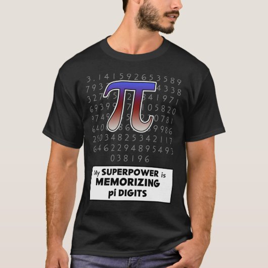 私の超大国はPi桁を覚えている Tシャツ (正面)