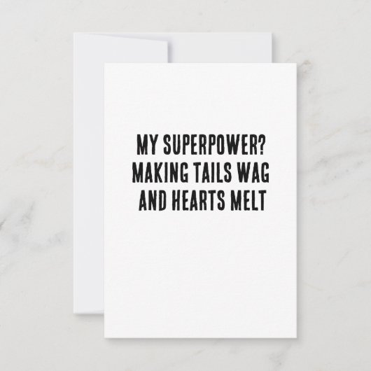 私の超大国？しっぽを水に溶かすハート サンキューカード (正面)