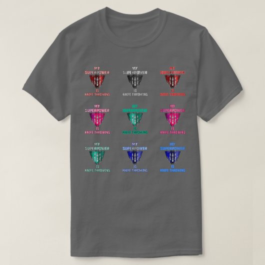 私の超能力はナイフ投げ品揃え Tシャツ (デザイン正面)