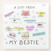 私の趣味からの贈り物 ガラスコースター (正面)