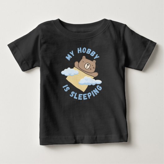 私の趣味は寝るよ 赤ちゃんTシャツ ベビーTシャツ (正面)