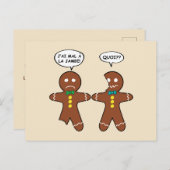 私の足はジンジャーブレッドのクッキーを痛めフランスのる シーズンポストカード (正面/裏面)
