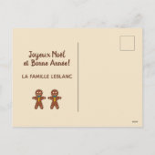 私の足はジンジャーブレッドのクッキーを痛めフランスのる シーズンポストカード (裏面)