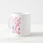 私の足指保のバレリーナダンサーでバレエ私 コーヒーマグカップ (正面左)