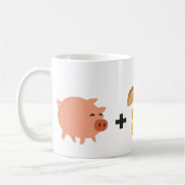 私の足-白--を11のozのクラシックで白いマグ#2引っ張って下さい コーヒーマグカップ (左)