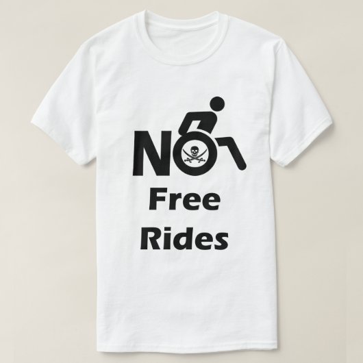 私の車いすへの乗り物は無料 Tシャツ (デザイン正面)
