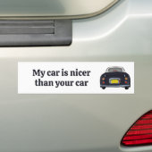 私の車おもしろいはニカーブラックフィガロバンパーステッカー バンパーステッカー (車上)