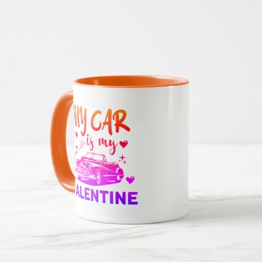 私の車は私のバレンタインデーコーヒーマグだ マグカップ (正面左)
