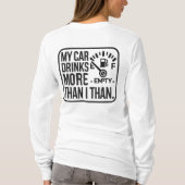 私の車は私よりも飲む Tシャツ (裏面)