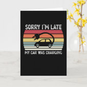 私の車は電気自動車EVおもしろいの贈り物を充電していた カード (黄色い花)