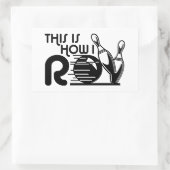 私の転がボーリング 長方形シール (バッグ)