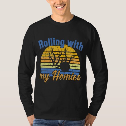 私の転がHomiesレトロボーリング Tシャツ (正面)