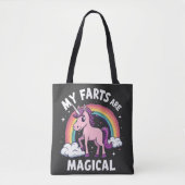 私の農場は魔法のユニコーンおもしろい虹だ トートバッグ (正面)