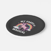 私の農場は魔法のユニコーンおもしろい虹だ ペーパープレート (アングル)