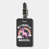 私の農場は魔法のユニコーンおもしろい虹だ ラゲッジタグ (正面縦)