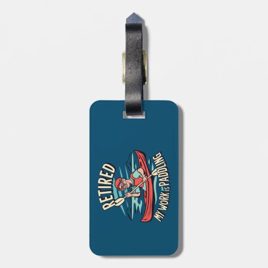 私の退職した仕事はカヤックをパディングしている ラゲッジタグ (裏面縦)