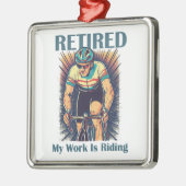 私の退職した仕事はバイクに乗ることだ メタルオーナメント (左)