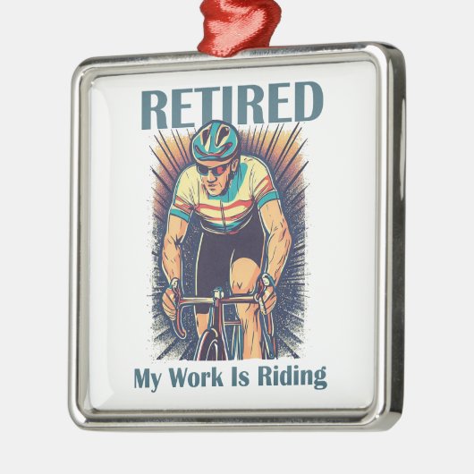 私の退職した仕事はバイクに乗ることだ メタルオーナメント (左)