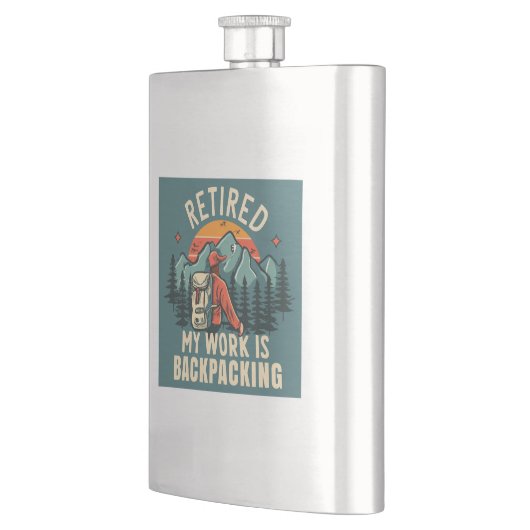 私の退職した仕事はバックパッキング フラスク (左)