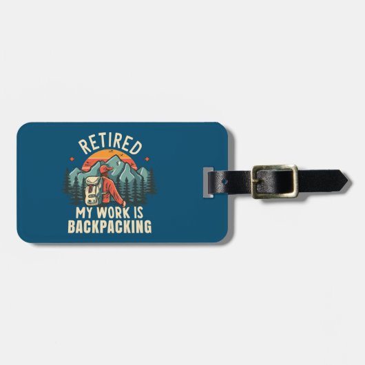 私の退職した仕事はバックパッキング ラゲッジタグ (正面横)