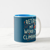 私の退職した仕事は登山のフローライン ツートーンマグカップ (正面右)