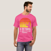 私の退職した仕事は行く魚釣りサンセットレトロGr Tシャツ (正面フル)