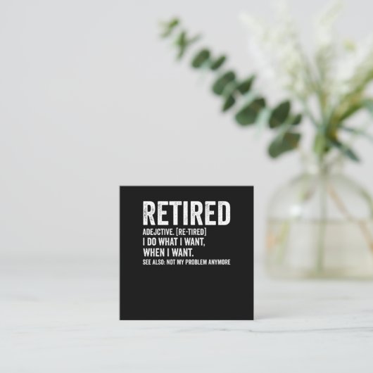 私の退職した問題ではない形容詞の定義 スクエア名刺 (スタンド正面)