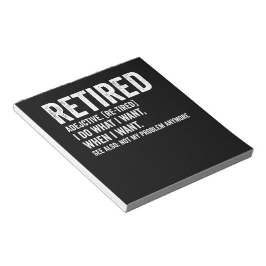 私の退職した問題ではない形容詞の定義 ノートパッド (アングル)