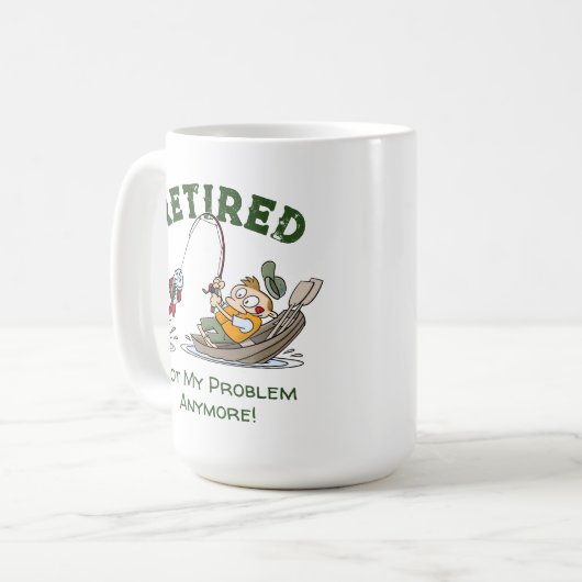 私の退職した問題はもうおもしろい魚釣り コーヒーマグカップ (正面左)