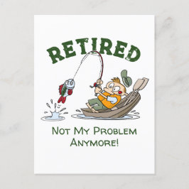 私の退職した問題はもうおもしろい魚釣り ポストカード