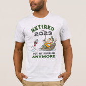 私の退職した問題はもうおもしろい魚釣り Tシャツ (正面)