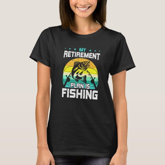 私の退職プランは魚釣りフライ退職した Tシャツ (正面)