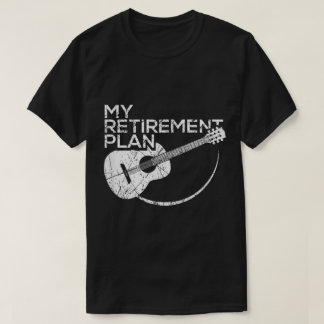 私の退職プラン ギターミュージックデザイン Tシャツ